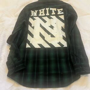 Off-White Black and Green Checkered Shirt